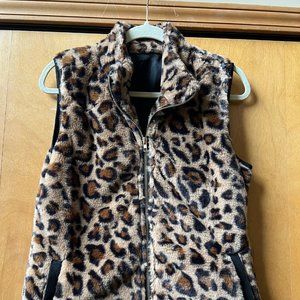 Leopard Vest - Gold Zipper - Size SMALL